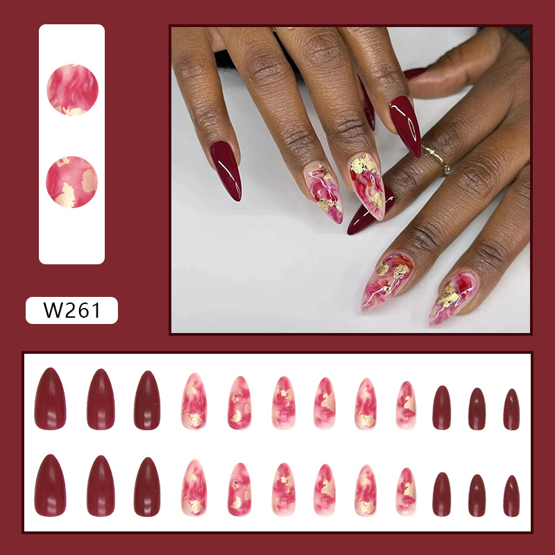Stylish Press-on Nails Whitening Effect False Nails 24 Pieces Set_voghion.com