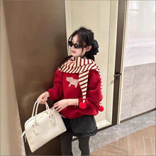 四季青精品女装韩版圣诞狗狗加绒加厚长袖卫衣25冬季百搭休闲上衣