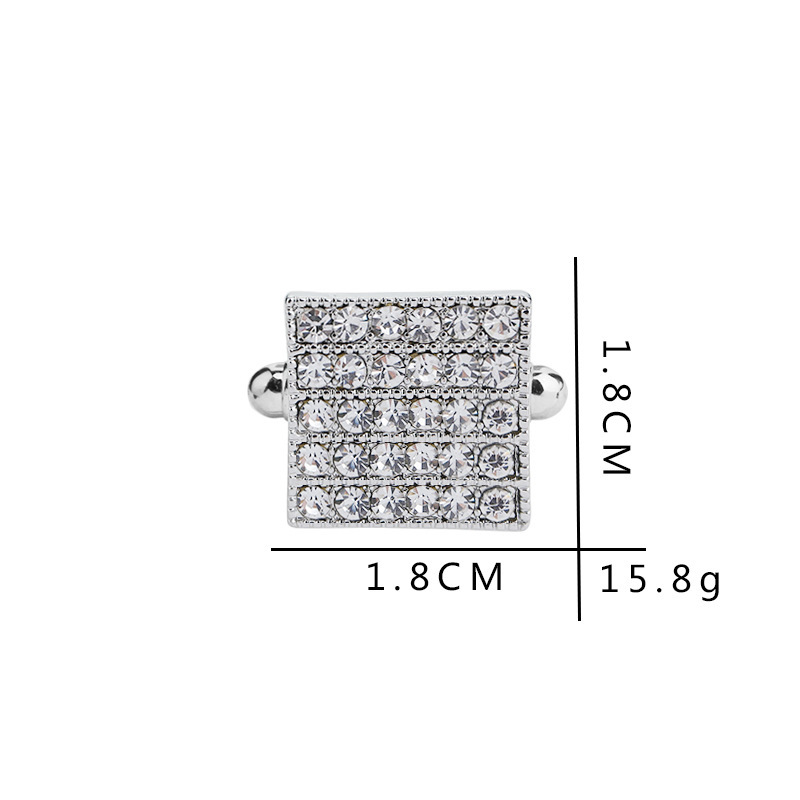 European French Geometric Diamond-studded Shirt Dress Cuff Links display picture 24