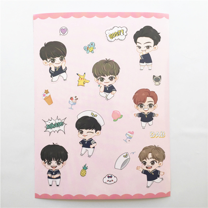 厂家定制白色PVC不干胶卡通水杯贴纸 贴画定做防水无痕透明手账贴