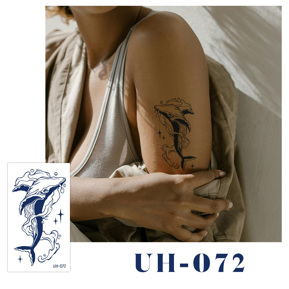 新しいジュースハーブタトゥーシール、半永久的、韓国で人気、原宿風、防水、ミニマルなタトゥーシール、英語文字