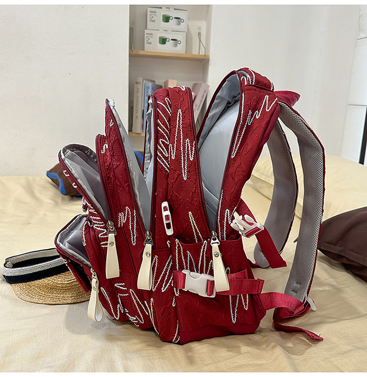 School Backpack Set For Girls Large Capacity College Bag_voghion.com