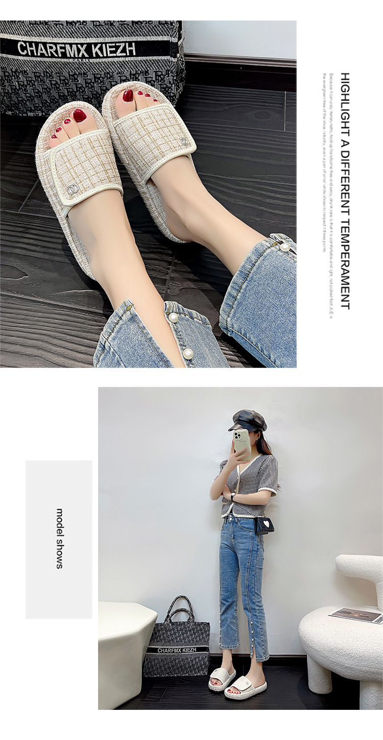 Women's Thick-soled Casual Velcro Slippers For Summer Wear_voghion.com