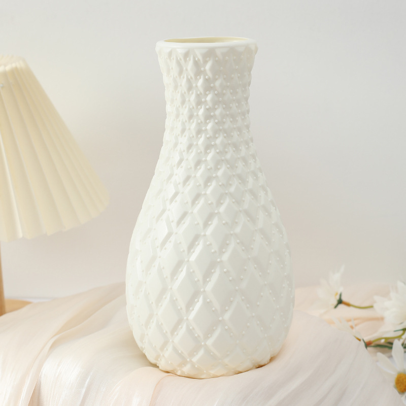 Flores de plástico blanco transfronterizo lujoso patrón vertical nórdico retro versátil decoración de la sala de estar accesorios floral venta al por mayor caliente image 31