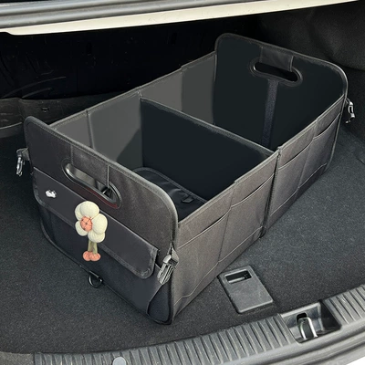 Women's Car Storage Box | Car storage bag/box - light-color-sunflower-upgraded-material-oxford-cloth-multifunctional-storage-box-black