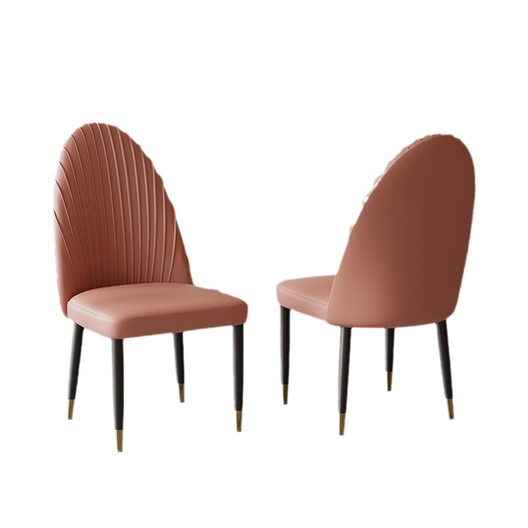 Silla de ocio minimalista italiana, silla de comedor de lujo ligera, sala de estar doméstica, silla de respaldo de alta calidad