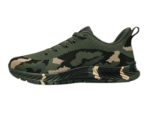 2024 New Casual Men's Camouflage Sports Couple Shoes Office Construction Site Shoes Breathable Flyknit Military Training Outdoor Shoes