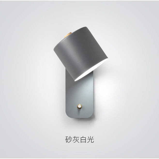 北欧卧室床头灯书房餐厅过道带开关壁灯马卡龙LED简约装饰墙壁灯