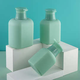 现货300ml500ml750ml绿色按压式洗发水瓶子洗手液塑料乳液分装瓶
