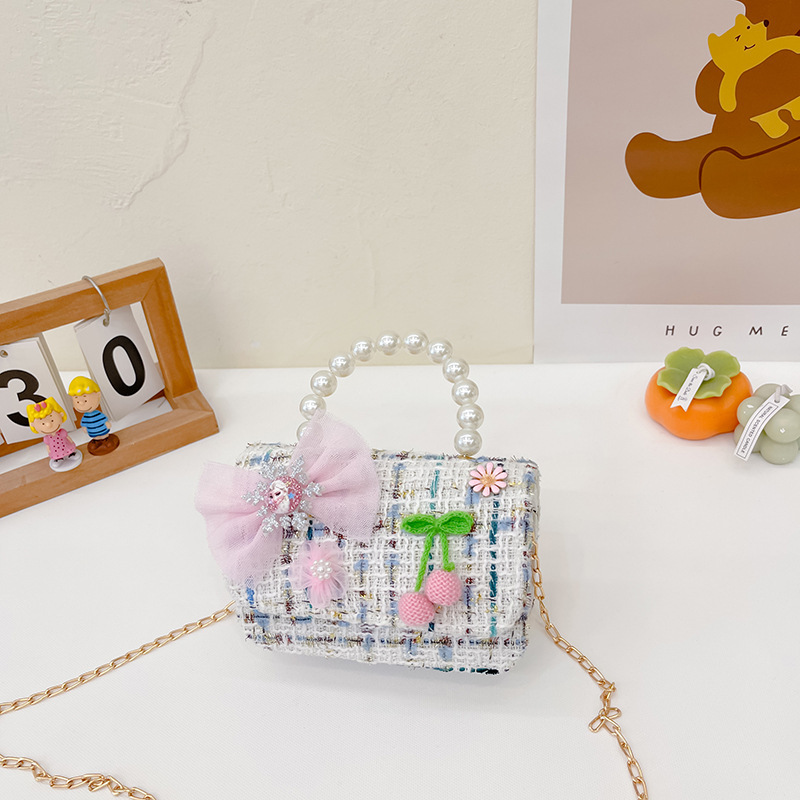 Nuevo bolso de mensajero de La Niña de los niños niña estilo de Chanel estilo occidental Linda niña linda de dibujos animados portátil pequeña bolsa