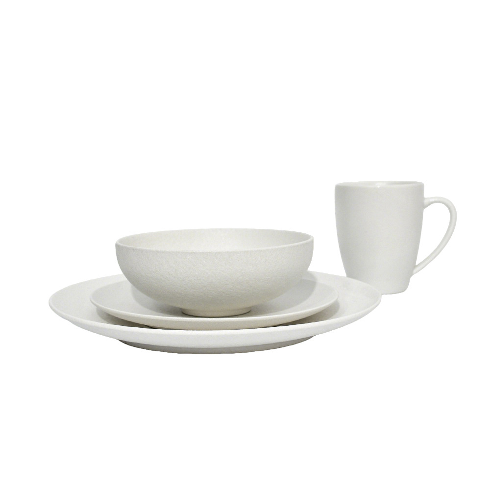 Juego de vajilla blanca mate para hogar, 16 piezas, vajilla para hotel image 3