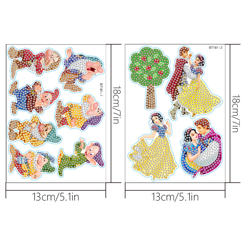 La princesa de dibujos animados más vendida pintura decorativa de diamantes pegatinas gratis pegatinas DIY pegatinas de pared de ladrillo pegatinas hechas a mano para niños pegatinas de diamantes redondos image 9