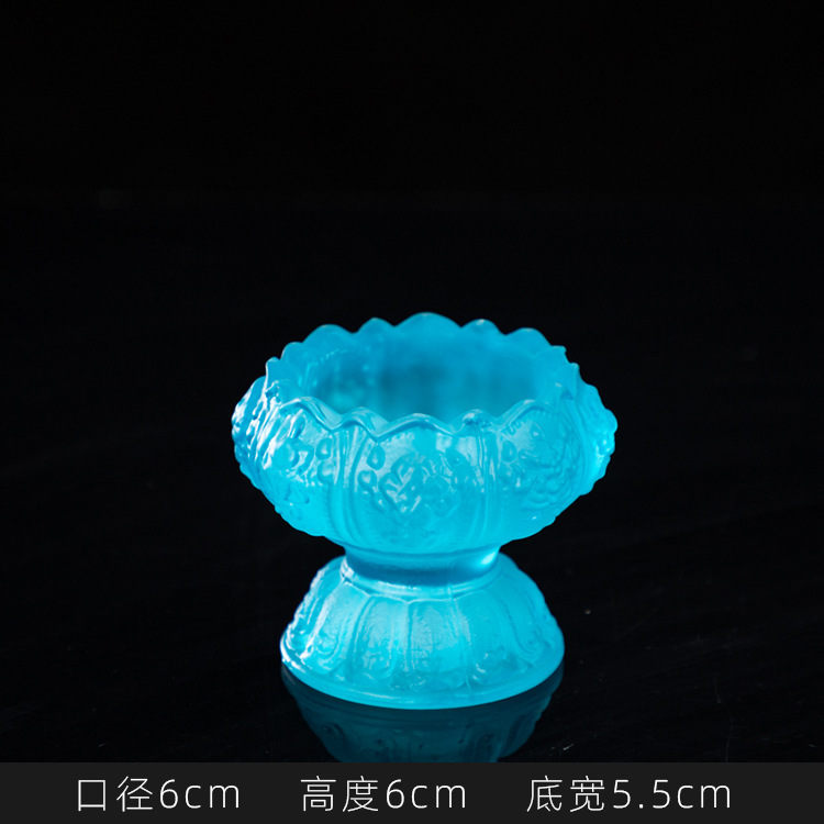 八宝瑠璃灯台ガラスろうそく台のメレンゲの高い足の灯台は仏具用品の家庭装飾品を提供します。|undefined
