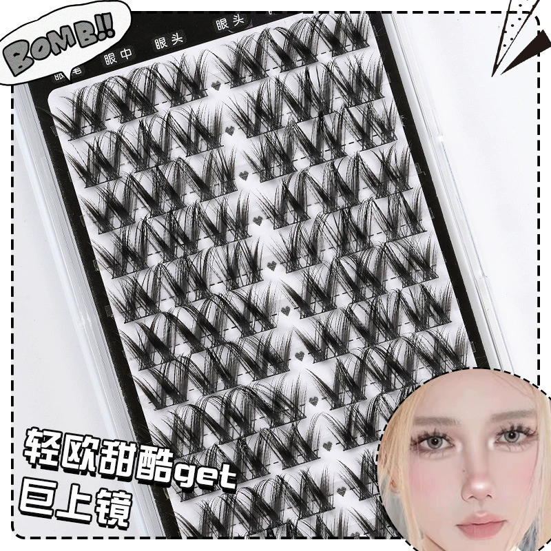 Dense curling false eyelashes, European style