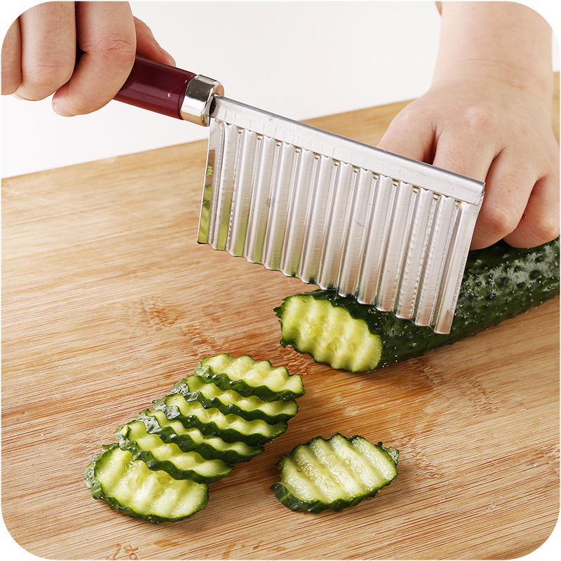 台所の多機能の野菜切り器の波の形のマッシュポテトの切り刀のステンレスの切り器のポテトチップスの多機能|undefined