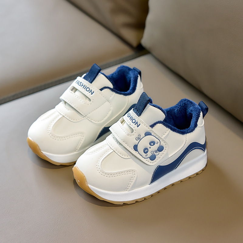 Invierno antideslizante de 1 - 6 años de niños calentadores zapatos de pan para niños niños zapatos deportivos de cuero para niños y niñas zapatos de peluche para bebés pequeños