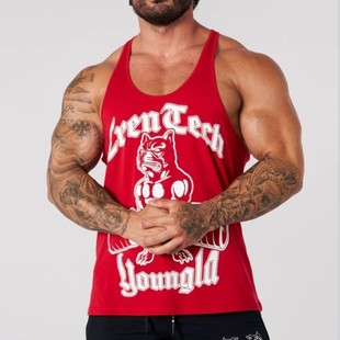 Youngla Cross-Border New American Style Men's Bodybuilding Racer Vest Muscle Weightlifting Sleeveless Cotton Loose Running Vest