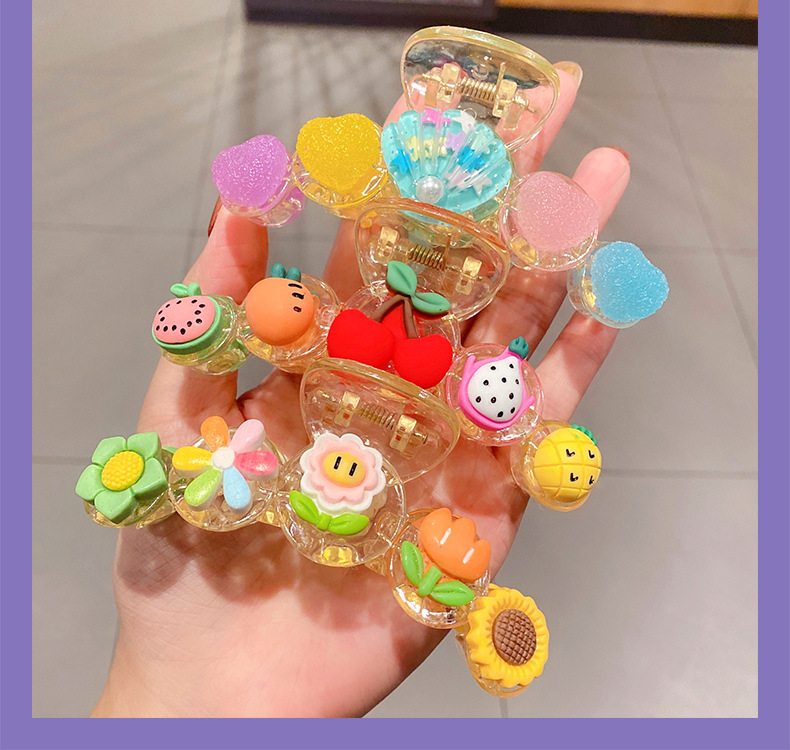 Wholesale Cartoon Fruit Floret Children's Transparent Catch Clip Nihaojewelry display picture 8