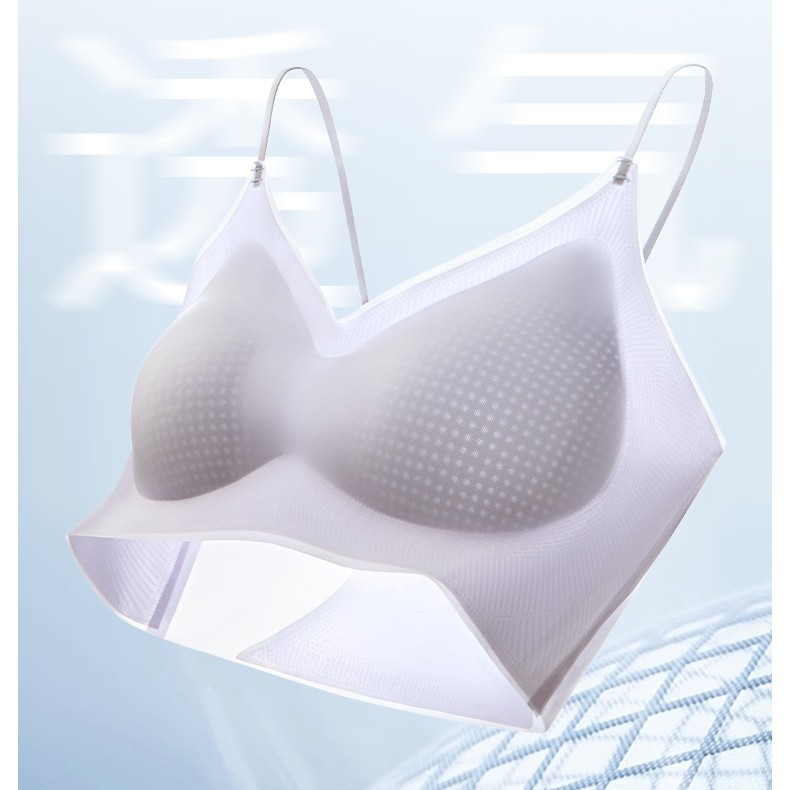 Ropa interior ultrafina sin costuras para mujer, senos pequeños de verano, sin anillo de acero, transpirable y frío, tubo envuelto en el pecho, sujetador de estilo chaleco image 4