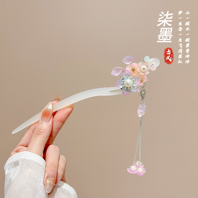 Nueva horquilla china, estilo antiguo femenino, cheongsam, accesorios para el cabello, horquilla de madera en la parte posterior de la cabeza, tocado de horquilla de todo fósforo con sentido avanzado