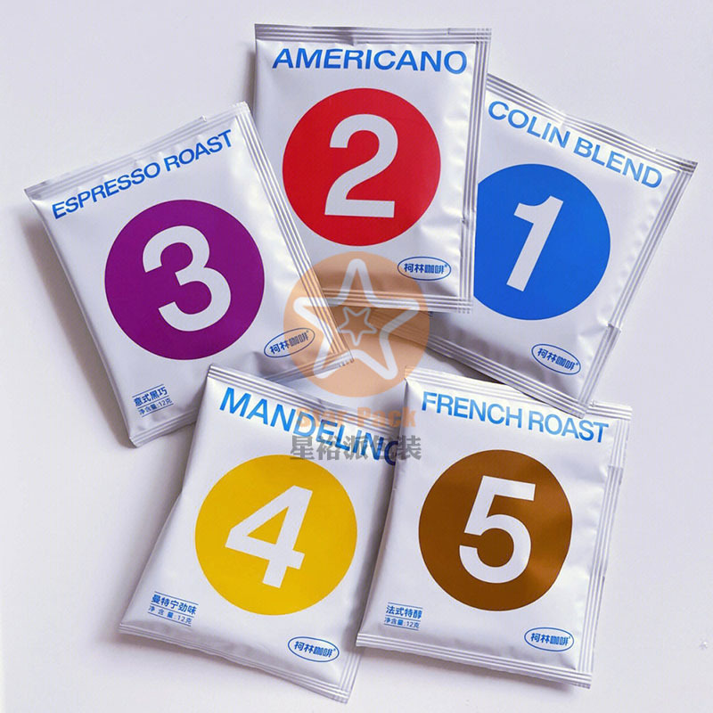创新小批量彩印柯林10克挂耳咖啡包装袋铝箔袋