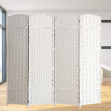 纯白色手工纸编屏风隔断客厅玄关门现代卧室折屏酒店简易屏风跨境