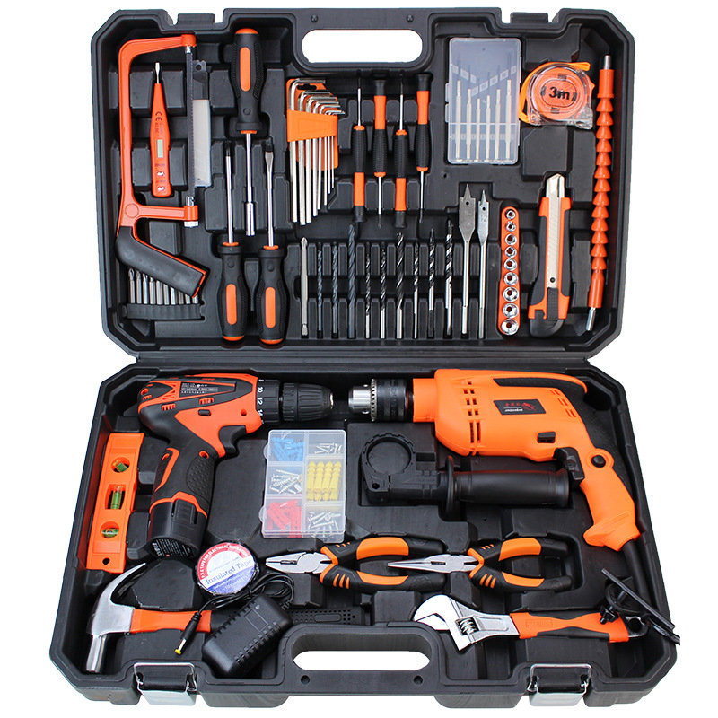 Taladro eléctrico Juego completo Caja de herramientas para el hogar Taladro de mano 13mm Taladro de impacto Herramientas combinadas Reparación de automóviles Herramientas de electricista image 19