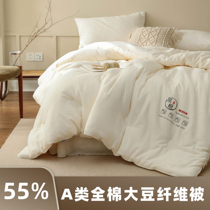 Class a 55% Soy Fiber Spring & Fall Quilt Pure Cotton Air-Conditioning Quilt Pure Cotton Thickeneded Winter Quilt Quilt Winter Mother-In-Law Quilt to Heattech