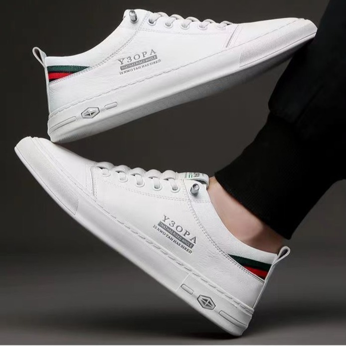 Zapatos blancos de suela blanda transpirables de verano, zapatos casuales transfronterizos para hombres, moda de todo fósforo con cordones, zapatillas de deporte para hombres con personalidad de tendencia para hombres