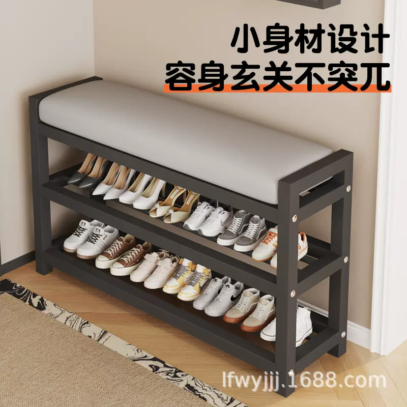 厂家批发多层多功能鞋架多功能置物架鞋架入户收纳架门口换鞋凳