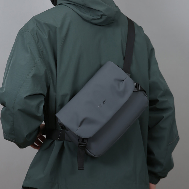 Solid Color Stylish Crossbody Bag, Large Capacity Men's Crossbody Bag, Spring Casual Sports Backpack, Trendy Messenger Bag