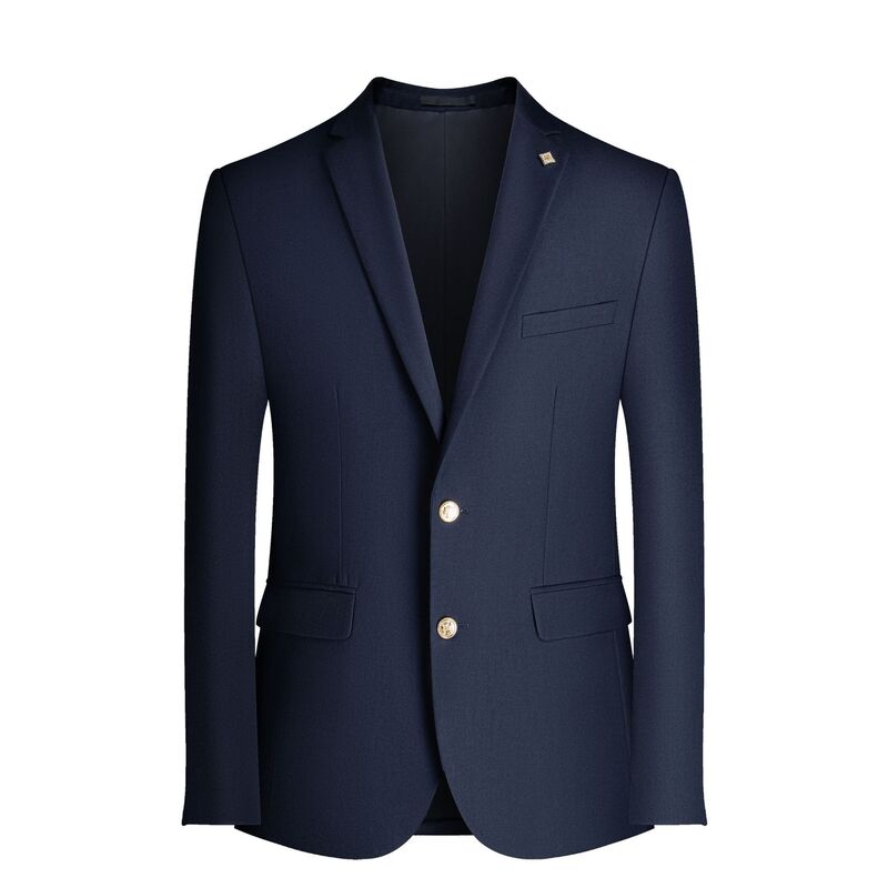 Men's Suit Casual Gentleman Single-Breasted Blazer Suit Business Commuter Metal Buckle Jacket Italian Flat Brett Collar