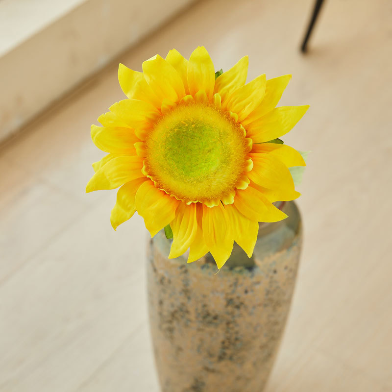 清新单支向日葵仿真花奶油系家居客厅餐桌假花装饰摆设新款假花详情9