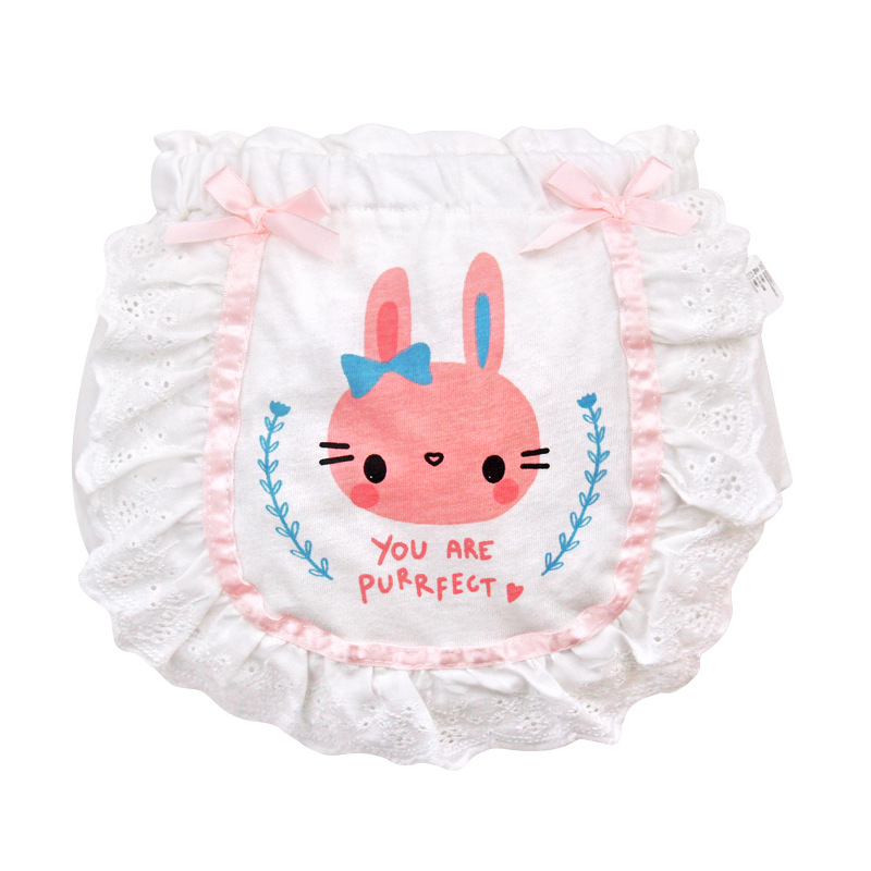 Ropa interior de niña calzoncillos de encaje de niña de algodón puro de verano 1 año de edad 2 niños pequeños 3 pantalones de pan P sin clip para bebés