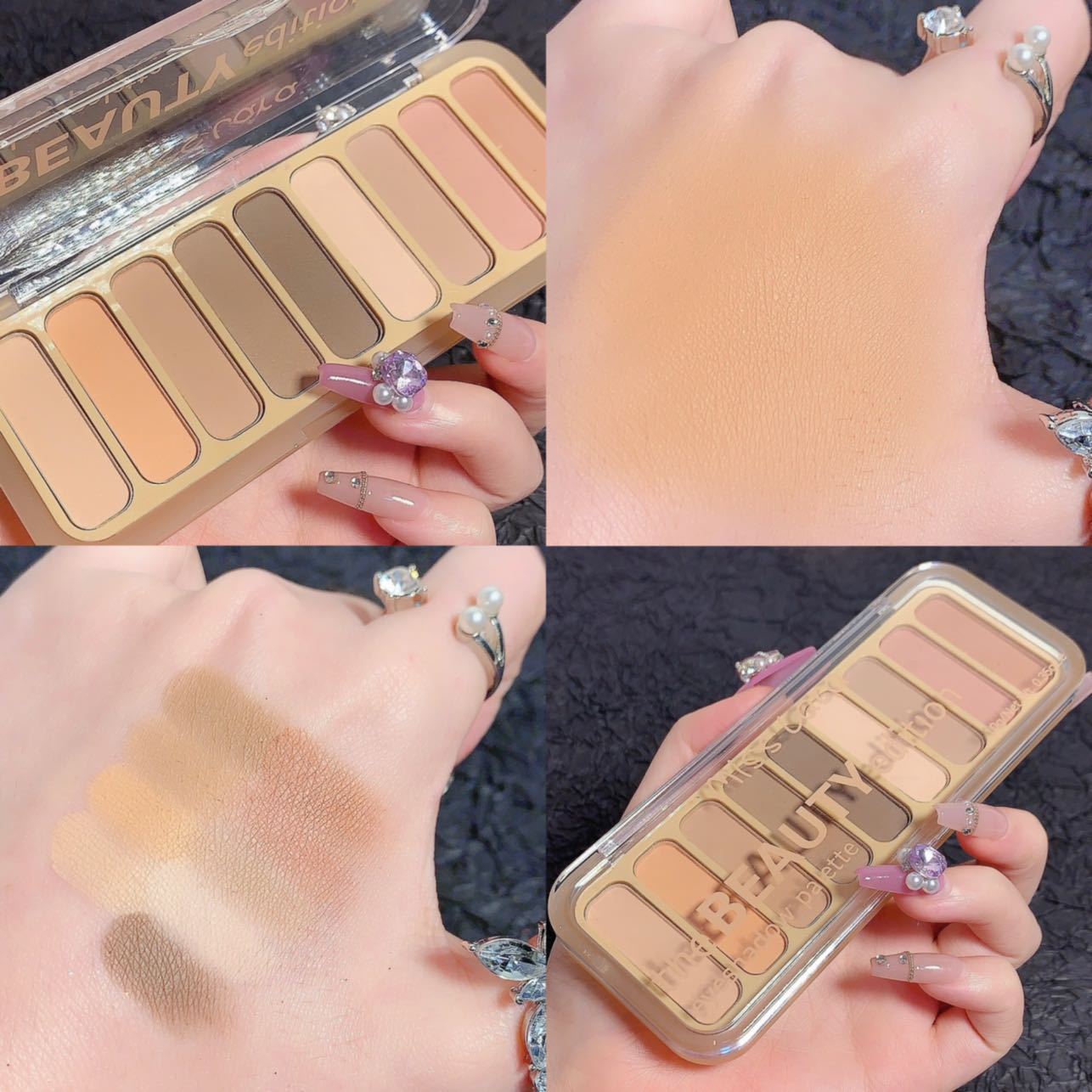 MISS LARA's new nine-color eyeshadow, featuring pearlescent sequins, glitter powder, and matte finishes, is an affordable beginner's Instagram makeup undefined