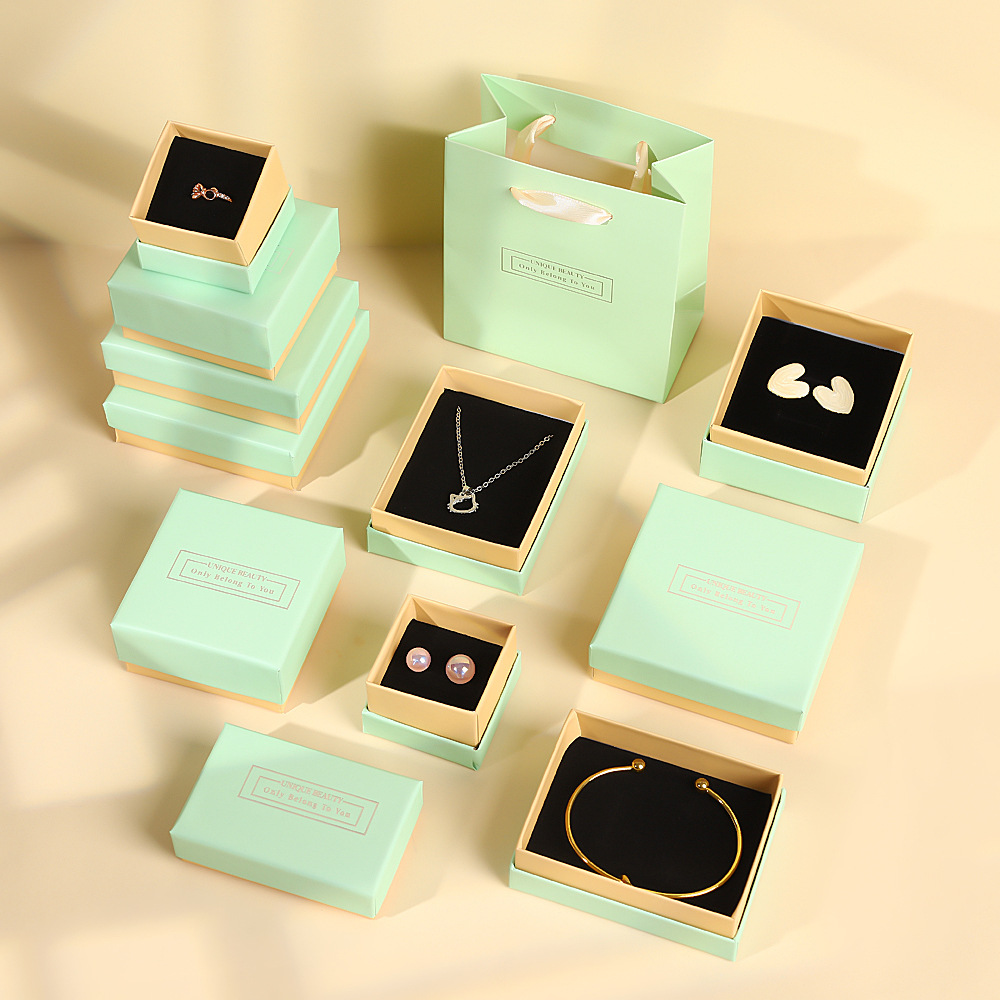 New Jewelry Packaging with Lid and Letter Design, Elegant Ring, Earrings, Necklace, Jewelry Gift Box, Wholesale, Cross-Border Hot Sale