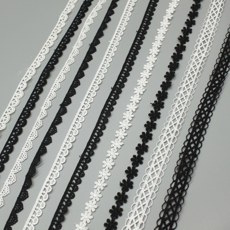 Casual Milk Silk Barcode Embroider Mixed Polyester Silk Edge Cut Out Lace Clothing Accessories Water-Soluble Lace Tnc