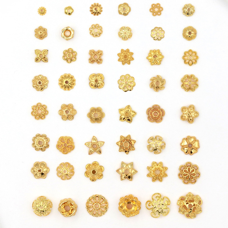 18K gold color retaining hollow flower holder diy bracelet petal spacer beaded jewelry flower cap bead holder material C16 18K gold color retaining hollow flower holder diy bracelet petal spacer beaded jewelry flower cap bead holder material C16