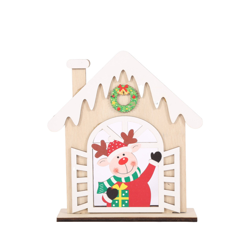 新しいクリスマスのヘラジカの木の小屋の置物のテーブルの装飾のサンタクロースの置物の祝日のパーティーの装飾の道具|undefined