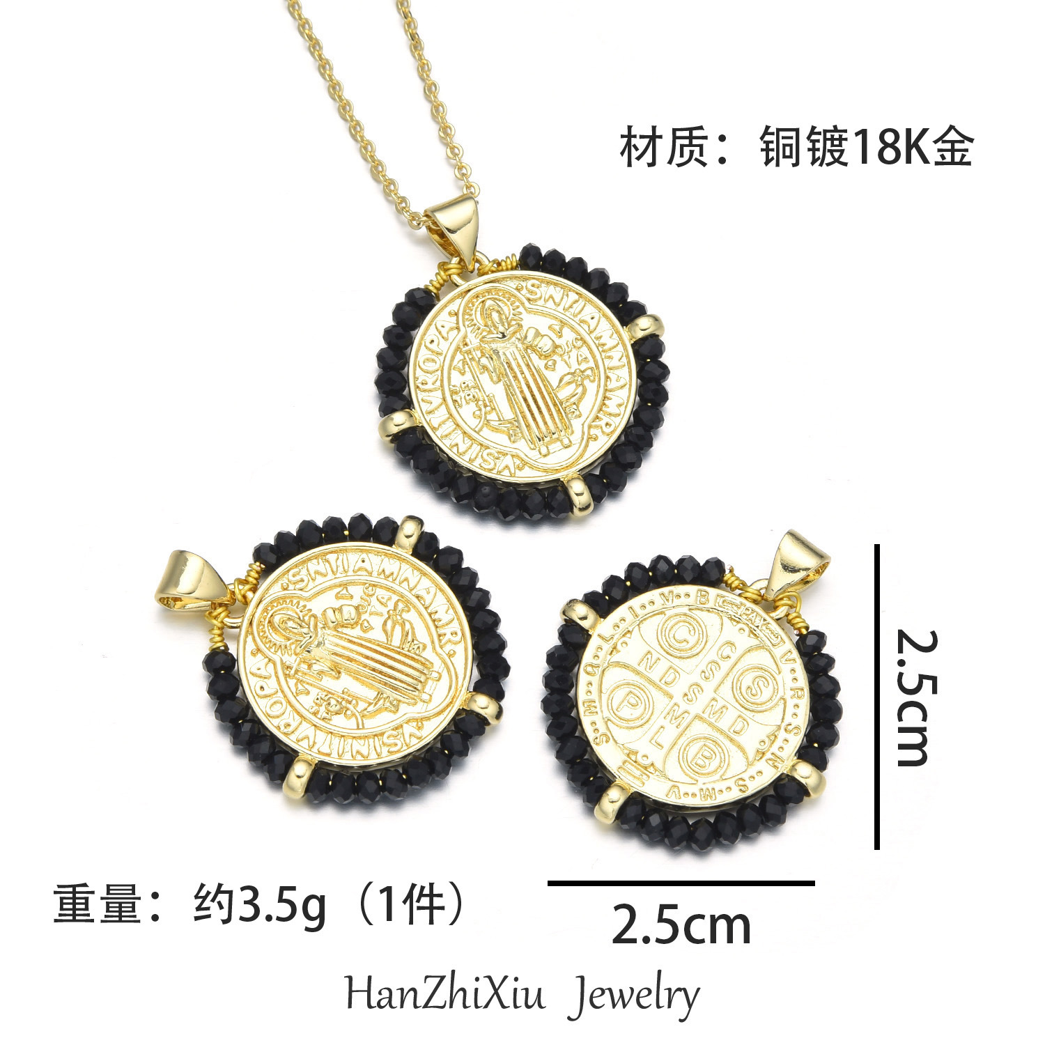 Europa y los Estados Unidos transfronterizos nuevos collares redondos de color de la Virgen María de moda retro collar de perlas geométricas joyas para mujeres