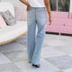 New light blue High Waist Jeans American Style