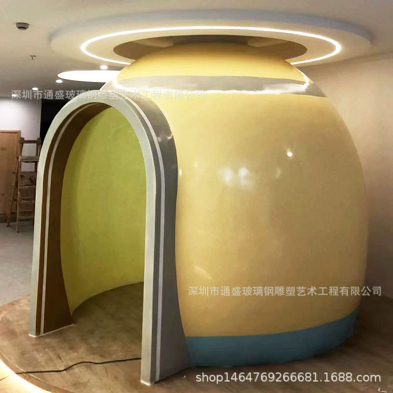 Креативные детские игровые элементы для улицы, ландшафтные украшения из стекловолокна, скульптура в виде дверного отверстия, скульптура в виде домика на дереве для парка