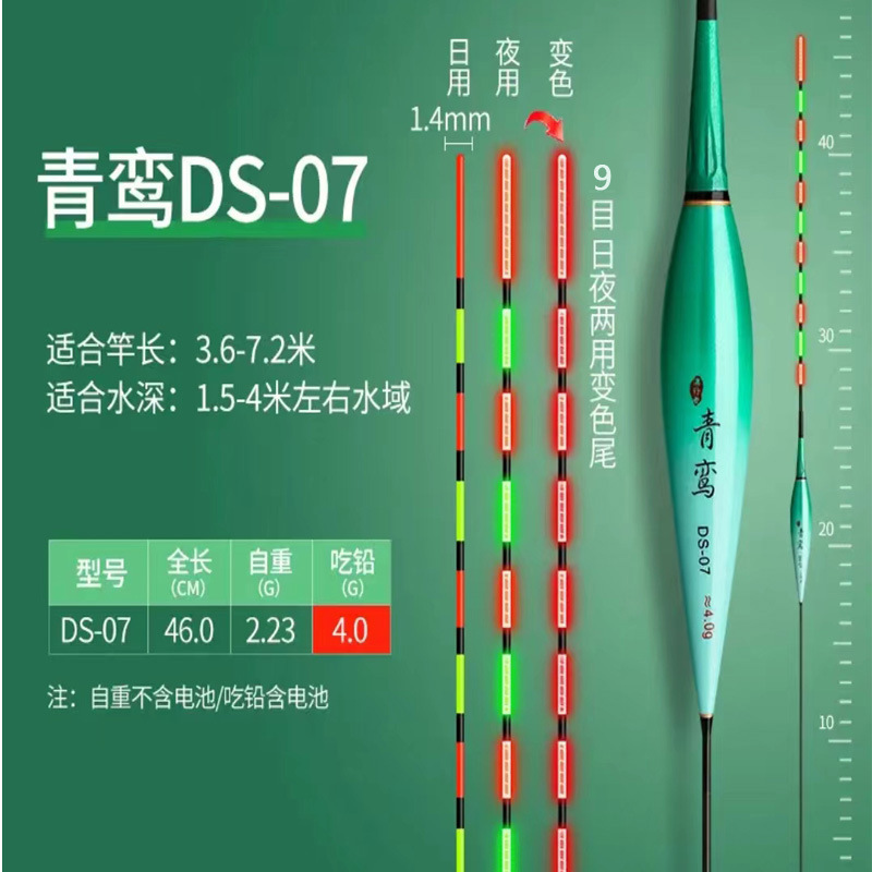 处理高灵敏变色硬尾漂日夜两用咬钩变色鲫鲤漂醒目夜光漂浮漂鱼漂|undefined