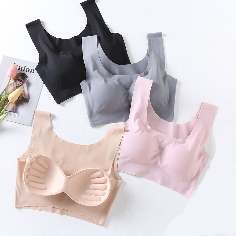 The Internet-Selling Japanese Shangpin Safe Generation Vest Underwear Sports Running Wireless Plaid Breathable Bra