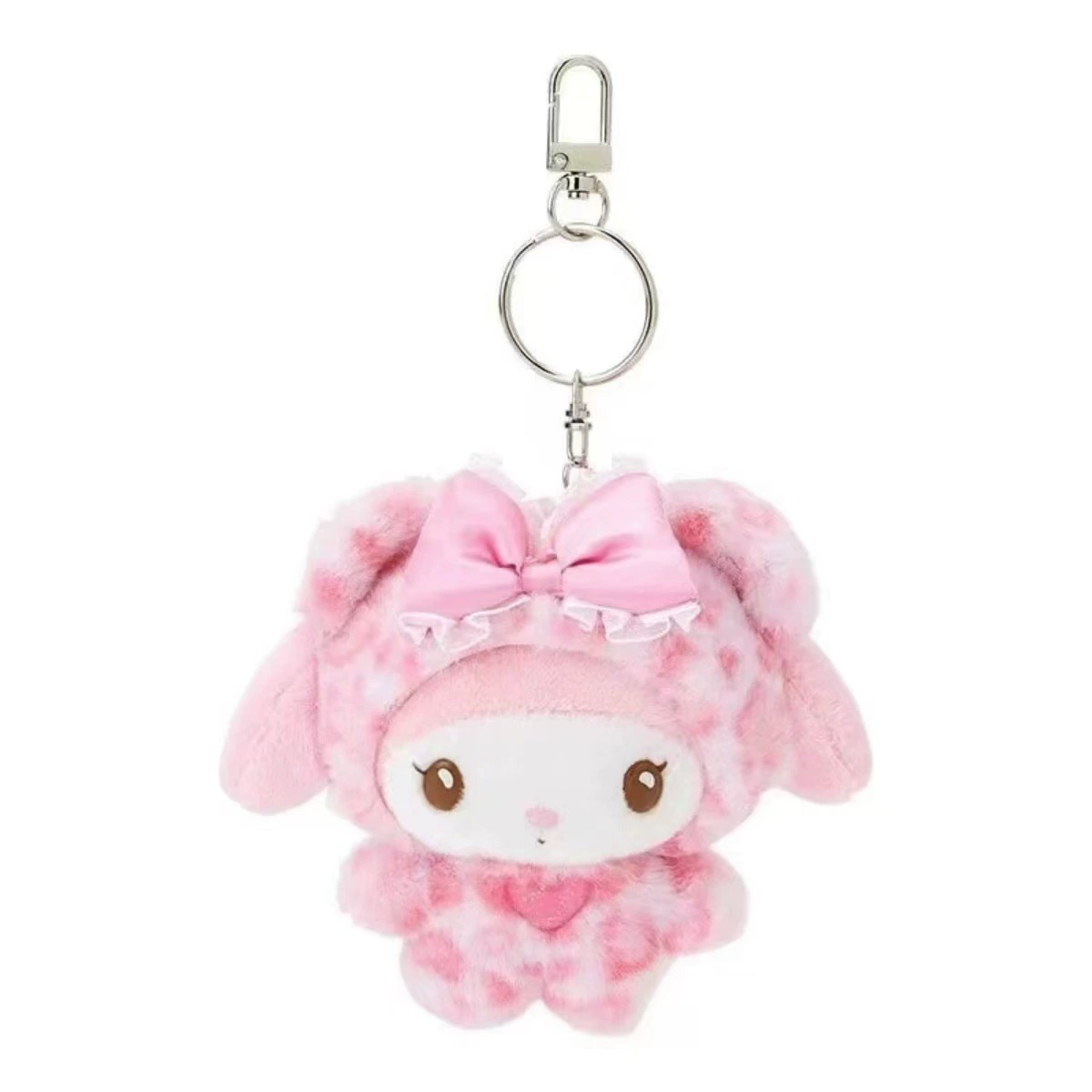 Плюшевый брелок Sanrio Hello Kitty леопардовый принт с бисерной цепочкой, 23 г