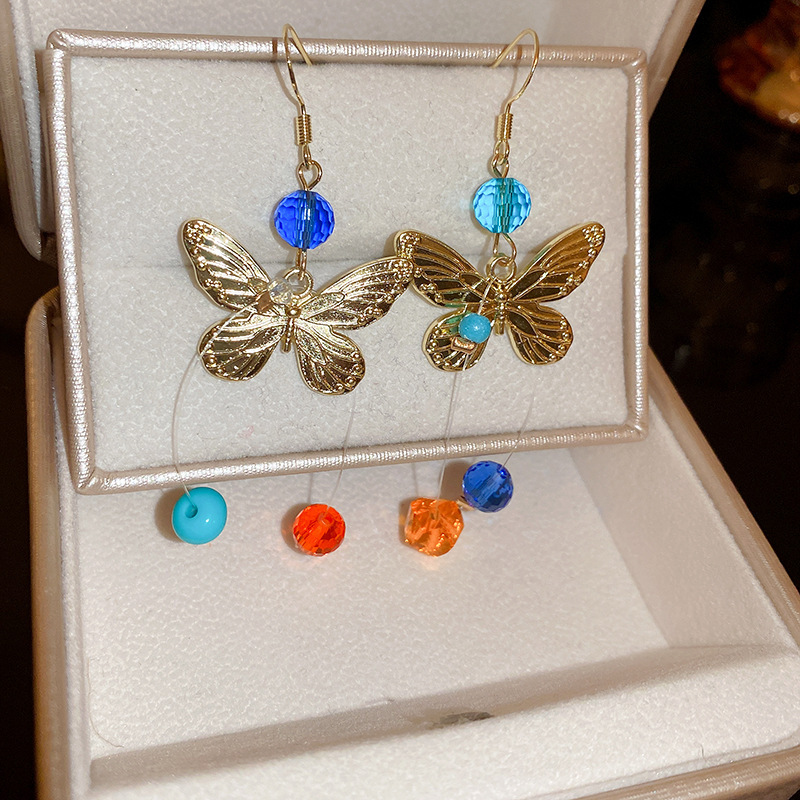 16g Weight Iron Ear Needle Material Drop Earrings Classification 1 Pair Quantity Beach, Date, Lawn Occasion Alloy Material Butterfly Pattern All Seasons Season Women's Gender Polished Finish Vacation, Sweet Style 1 Pair Vacation Sweet Butterfly Alloy Drop Earrings 5