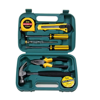 Car toolbox 9-piece car home dual-use hardware toolbox repair combination tool set insurance gift (Repair kit) - 9-piece-toolbox