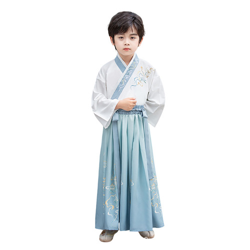 Boys Hanfu 2024 Spring and Autumn New High-end Chinese Style Children's Ancient Costumes Handsome Traditional Chinese Culture Performance Suits Wholesale