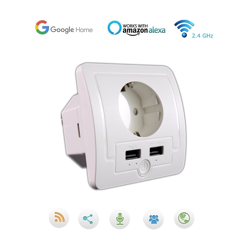 Graffiti Solution European Standard Smart Home Wall Outlet Cross-border Exclusive German Standard French Standard European Standard Wall Outlet