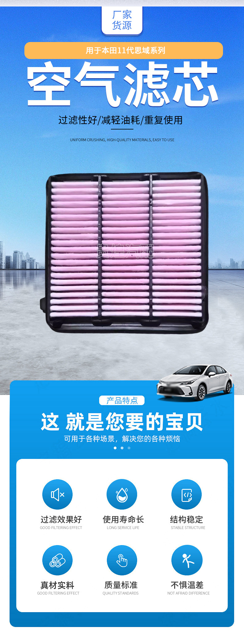 Siming Air Conditioning Filter Element, Car Air Conditioning Filter, Air Filter Element, Air Conditioning Filter Parts, Composite Filter Net